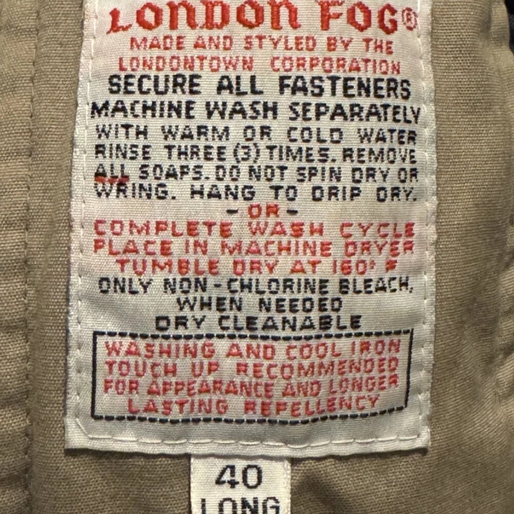 Vintage London Fog Men’s Overcoat Car Coat 40R Tan Lined 1970s USA - Picture 5 of 8